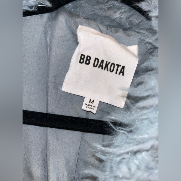 Bb Dakota by Steve Madden Blue Winter Fuzzy Coat - Picture 2 of 5